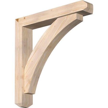 Ekena Millwork Thorton Craftsman Smooth Bracket w/ Offset Brace, Douglas Fir, 5 1/2"W x 32"D x 32"H BKT0604X32X32THR04SDF